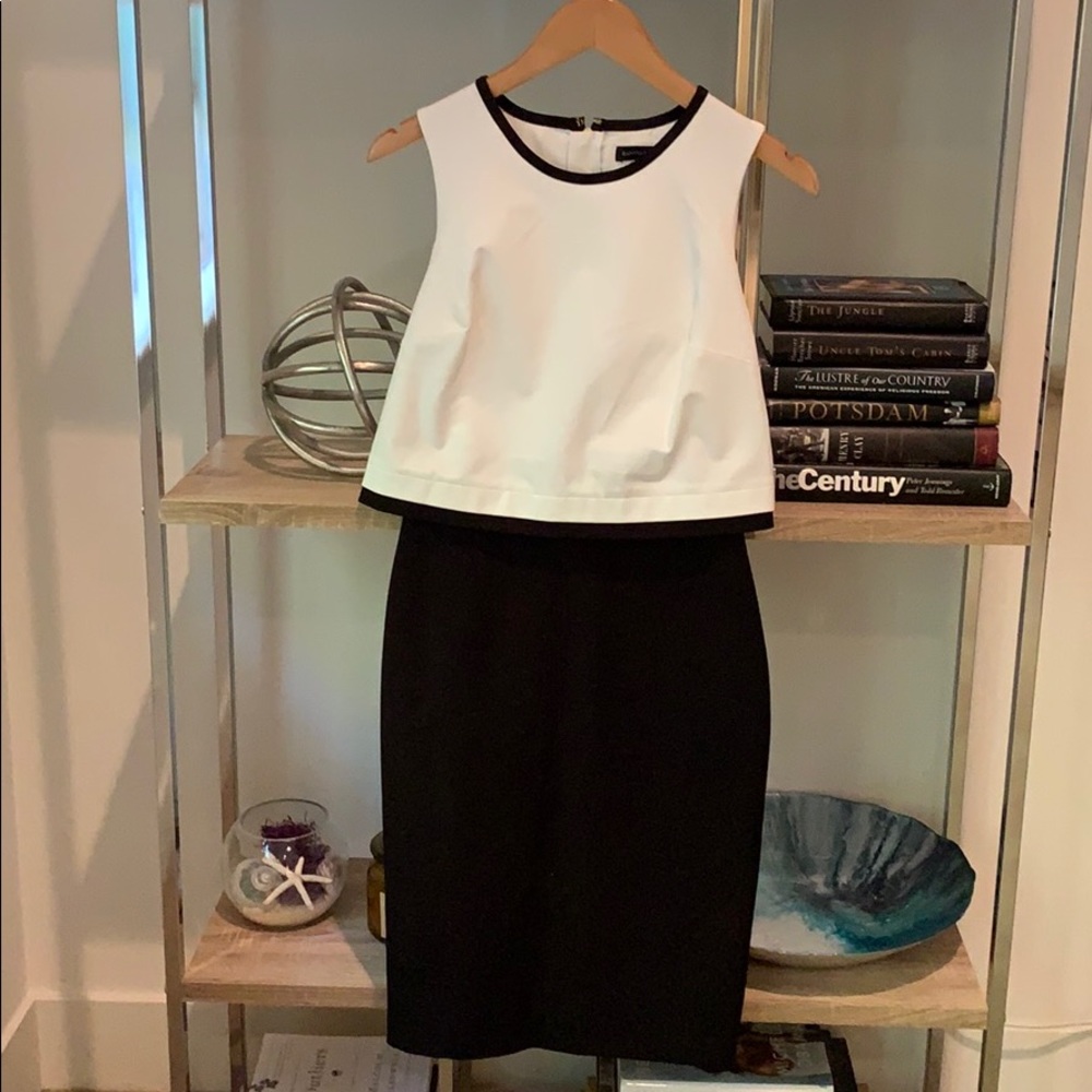 Banana Republic white/ black dress